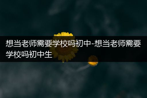 想当老师需要学校吗初中-想当老师需要学校吗初中生