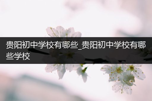 贵阳初中学校有哪些_贵阳初中学校有哪些学校