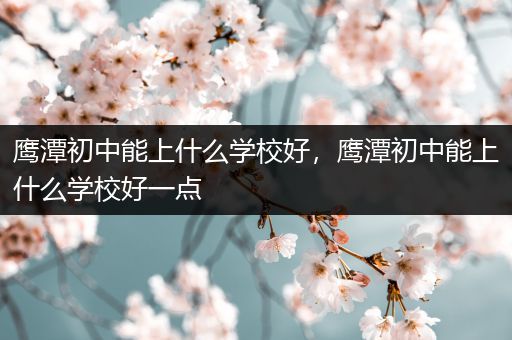 鹰潭初中能上什么学校好，鹰潭初中能上什么学校好一点