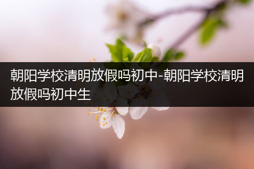 朝阳学校清明放假吗初中-朝阳学校清明放假吗初中生