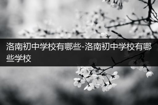 洛南初中学校有哪些-洛南初中学校有哪些学校