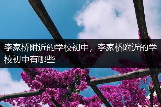 李家桥附近的学校初中，李家桥附近的学校初中有哪些