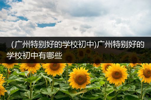 （广州特别好的学校初中)广州特别好的学校初中有哪些