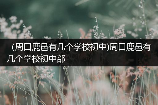 （周口鹿邑有几个学校初中)周口鹿邑有几个学校初中部