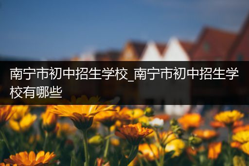 南宁市初中招生学校_南宁市初中招生学校有哪些