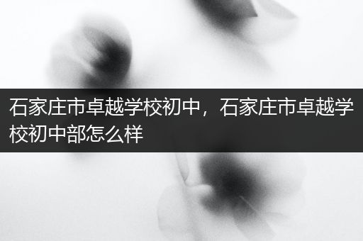 石家庄市卓越学校初中，石家庄市卓越学校初中部怎么样
