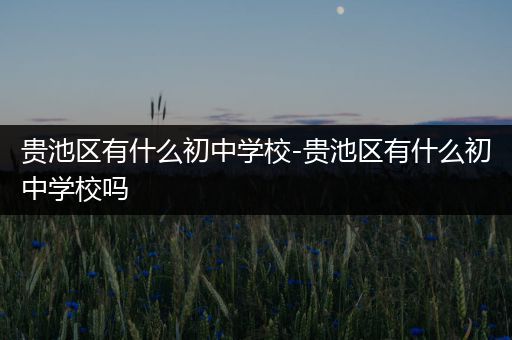 贵池区有什么初中学校-贵池区有什么初中学校吗