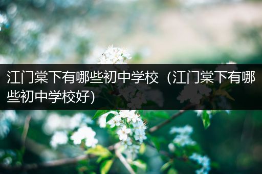 江门棠下有哪些初中学校（江门棠下有哪些初中学校好）