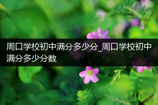 周口学校初中满分多少分_周口学校初中满分多少分数