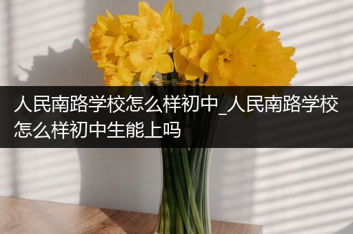 人民南路学校怎么样初中_人民南路学校怎么样初中生能上吗