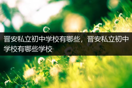 晋安私立初中学校有哪些，晋安私立初中学校有哪些学校