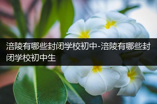 涪陵有哪些封闭学校初中-涪陵有哪些封闭学校初中生