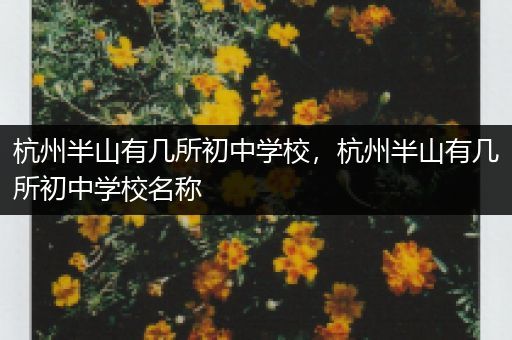 杭州半山有几所初中学校，杭州半山有几所初中学校名称