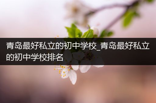 青岛最好私立的初中学校_青岛最好私立的初中学校排名