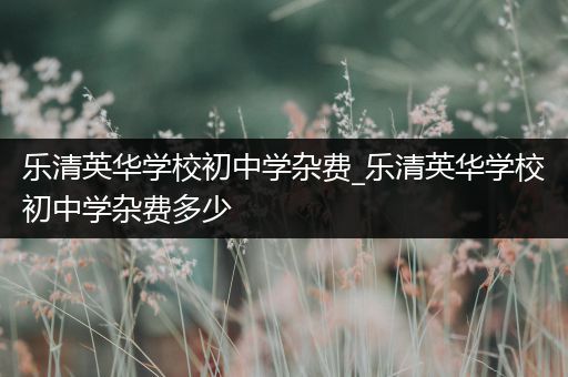 乐清英华学校初中学杂费_乐清英华学校初中学杂费多少