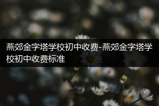 燕郊金字塔学校初中收费-燕郊金字塔学校初中收费标准