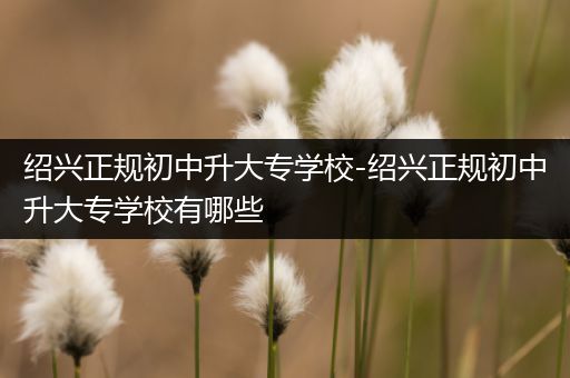 绍兴正规初中升大专学校-绍兴正规初中升大专学校有哪些