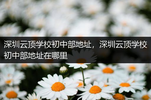 深圳云顶学校初中部地址，深圳云顶学校初中部地址在哪里