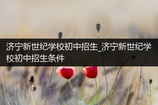 济宁新世纪学校初中招生_济宁新世纪学校初中招生条件