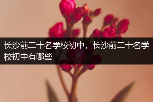 长沙前二十名学校初中，长沙前二十名学校初中有哪些