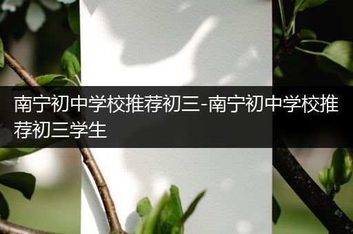 南宁初中学校推荐初三-南宁初中学校推荐初三学生