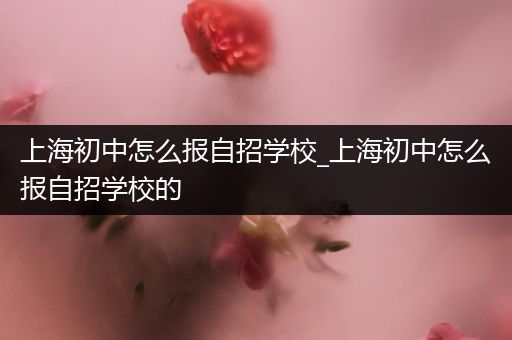 上海初中怎么报自招学校_上海初中怎么报自招学校的
