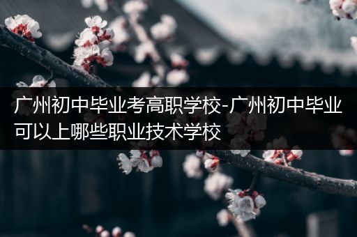 广州初中毕业考高职学校-广州初中毕业可以上哪些职业技术学校