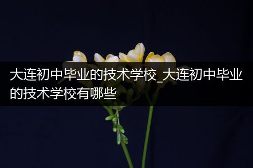 大连初中毕业的技术学校_大连初中毕业的技术学校有哪些