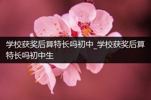 学校获奖后算特长吗初中_学校获奖后算特长吗初中生