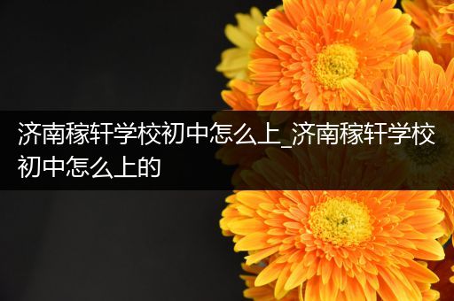 济南稼轩学校初中怎么上_济南稼轩学校初中怎么上的