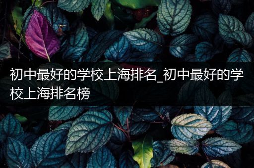 初中最好的学校上海排名_初中最好的学校上海排名榜