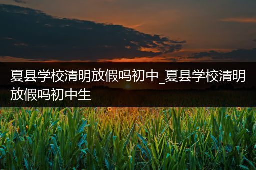 夏县学校清明放假吗初中_夏县学校清明放假吗初中生