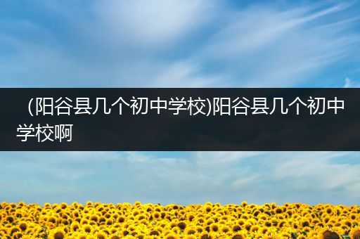 （阳谷县几个初中学校)阳谷县几个初中学校啊