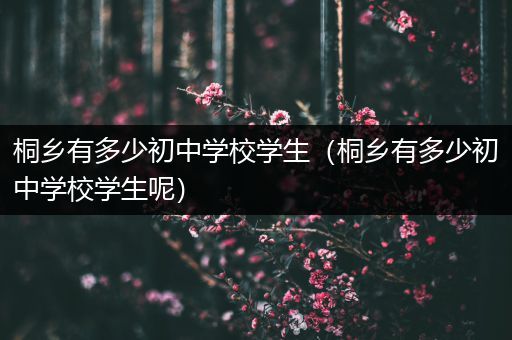 桐乡有多少初中学校学生（桐乡有多少初中学校学生呢）