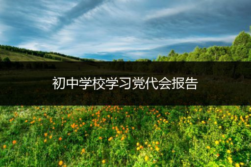 初中学校学习党代会报告
