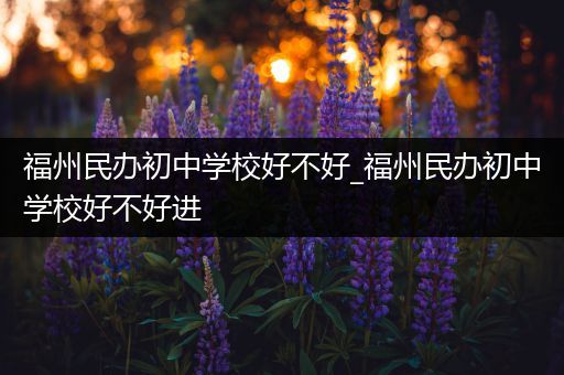 福州民办初中学校好不好_福州民办初中学校好不好进