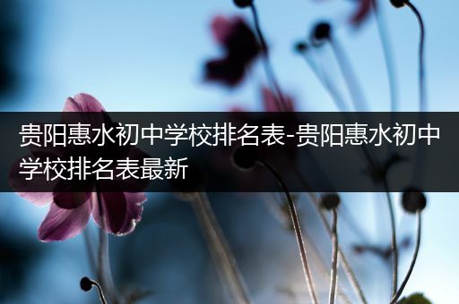 贵阳惠水初中学校排名表-贵阳惠水初中学校排名表最新