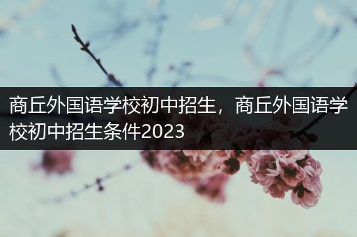 商丘外国语学校初中招生，商丘外国语学校初中招生条件2023