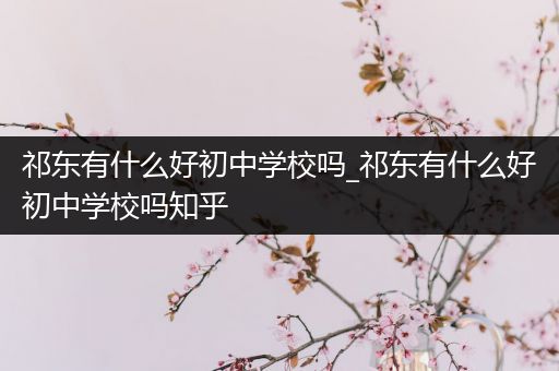 祁东有什么好初中学校吗_祁东有什么好初中学校吗知乎