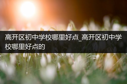 高开区初中学校哪里好点_高开区初中学校哪里好点的