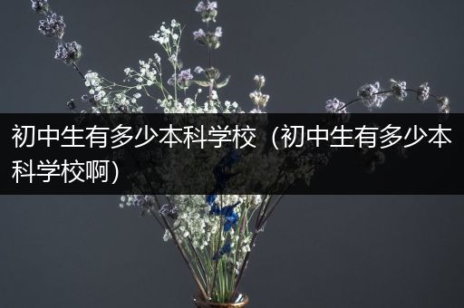 初中生有多少本科学校（初中生有多少本科学校啊）