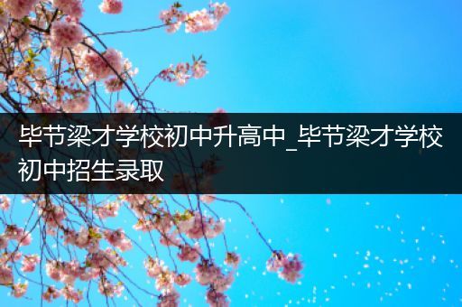 毕节梁才学校初中升高中_毕节梁才学校初中招生录取