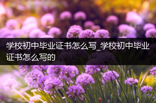 学校初中毕业证书怎么写_学校初中毕业证书怎么写的