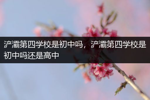 浐灞第四学校是初中吗，浐灞第四学校是初中吗还是高中