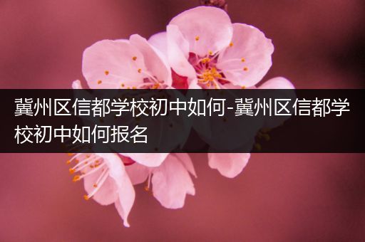 冀州区信都学校初中如何-冀州区信都学校初中如何报名