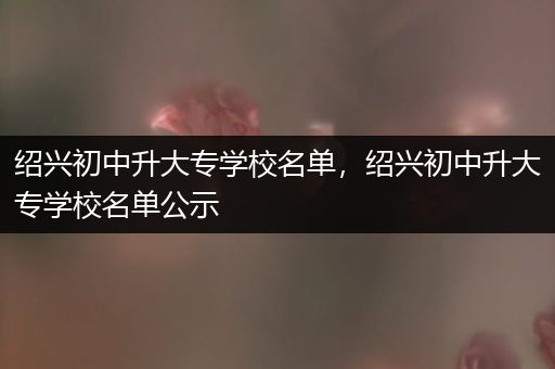 绍兴初中升大专学校名单，绍兴初中升大专学校名单公示