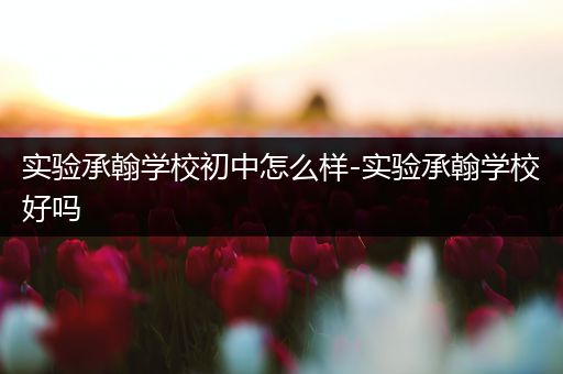 实验承翰学校初中怎么样-实验承翰学校好吗