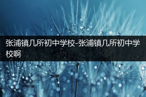 张浦镇几所初中学校-张浦镇几所初中学校啊