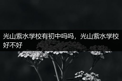 光山紫水学校有初中吗吗，光山紫水学校好不好