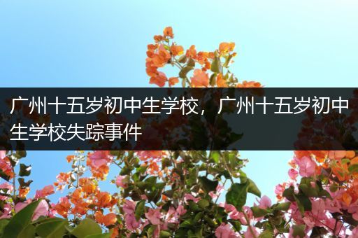 广州十五岁初中生学校，广州十五岁初中生学校失踪事件